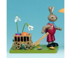 KWO Olbernhau 42001 Hase mit Handwagen, 10 cm