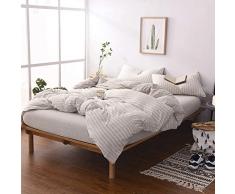 Doneus 3-teiliges Bettwäsche-Set aus Jersey, gestrickter Baumwolle, sehr weich, voller Schmusetuch und Kissenbezug, dunkelgrün, Queen Size, einfarbiges Muster, für Kinder und Erwachsene King(104x90) hellbraun