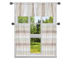 Homemaison Küchen-Vorhang und-Etagen, gestreift, Hellblau-Silber, 58x15