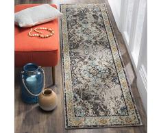 Safavieh Milà Teppich gewebt, Hardware Synthetik, Grau/Hellblau, 66 x 243 x 1,27 cm