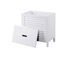 House & Homestyle Wäschekorb aus Holz, MDF, 53 x 50 x 30 cm, Weiß