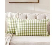 Foindtower Dekorative klassische Buffalo Überwurf-Kissenbezüge Baumwolle neutral kariert kariert kariert Gingham Kissenbezug Casual Rustikal Bauernhaus Modern Retro Dekoration für Sofa Schlafzimmer Stuhl Auto 45,7 x 45,7 cm,