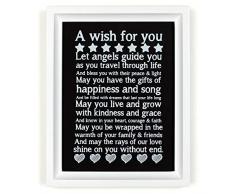 Ocean Drop Designs Kreidetafel zur Taufe, gerahmt, 20,3 x 25,4 cm Weißer Rahmen