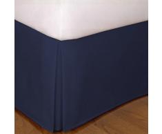 King Größe MK Collection Bundfaltenhose massiv Bett Rock mit 35,6 cm Drop Navy Blau NEU