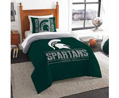 Offiziell Lizenziertes NCAA Modern Take Schmusetuch und Kissenbezug, Unisex-Erwachsene, grün, Twin