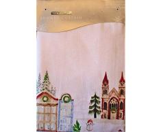 ENVOGUE Duschvorhang, Weihnachtsdorf Design, 183 x 183 cm