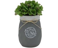 idecor Blumentöpfe Home Sweet 3 1/10,2 cm H, Grau/Weiß