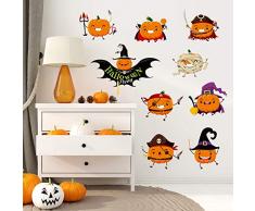 Youyouyu Happy Halloween Wandsticker Kürbisspinne, Fledermaus, Fenster, Zuhause, Party, Dekoration, abnehmbare Wandaufkleber für Wohnzimmer, Klassenzimmer, Büro, Kinderzimmer, Dekoration 1#Halloween.