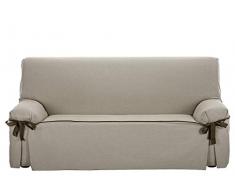 Martina Home Riga Sofabezug mit Schleife 3 Plätze Leinfarben