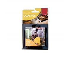 Adventa ACG02-BK Glasuntersetzer, Glas, Matte, Getränke, personalisierbar, Foto, Küche, Ausrüstung, Sicherheitsgehärtet