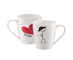 Ambition 62925 Becher Love 370 ml Boy No Problem Trinkbecher Porzellanbecher Teebecher Kaffeebecher Kinder Tasse mit Henkel Geschenk modern schick spühlmaschinenfest mikrowellengeeignet, Porzellan