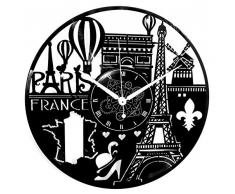 Instant Karma Clocks Wanduhr Frankreich Stadt Paris Reisen Eiffelturm Vintage Handmade