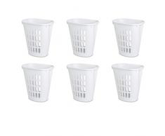 Sterilite 12568006 offen Wäschesammler, weiß, 6er Pack