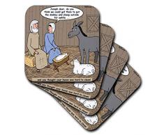 3dRose CST_2826_1 Rich Dieseling Krippenfiguren, weiche Untersetzer, (4 Stück)