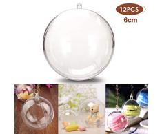 StillCool Dekokugeln aus Kunststoff für Weihnachtskugeln, 12 Stück 60mm