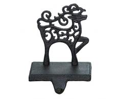 Transpac Kleiderbügel mit Rentier-Motiv, Metall, Schwarz