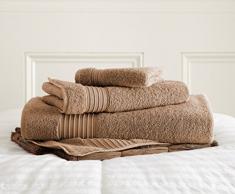 3-teilig 100% Türkische Baumwolle 700 GSM Handtuch Set mokka