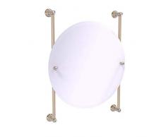 Allied Brass Carolina Crystal Collection Round Frameless Rail Mounted Mirror Wandspiegel, Antikes Zinn