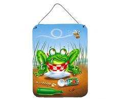 Caroline s Treasures aph0520ds1216 Frosch Happy Teller Wand oder Tür Aufhängen Prints, 40,6 x 30,5 cm Multicolor