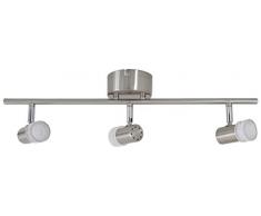 Näve Leuchten 3Er Wand-U. Deckenspot LED Deckenleuchte Malaga, Metall, Stahl, 61 x 10 x 7 cm