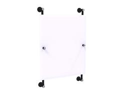 Allied Brass Carolina Crystal Collection Rectangular Frameless Rail Mounted Mirror Wandspiegel, Matte Black