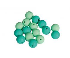 Rayher 14868408 Silikonperlen, Mint-Töne, 12 mm ø, Beutel 16 Stück, für versch. Baby-Accessoires wie Schnullerketten, Kinderwagenketten, Greifringe etc.