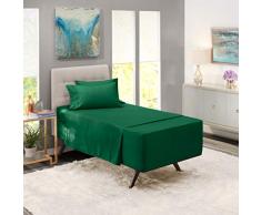 Nestl Bedding 6-teilige extra Tiefe Taschenlaken - Super Tiefe Bettlaken passend für 18 bis 24 Zoll Matratze - Hotel Ultra Deep Bettlaken Modern Twin Hunter Green