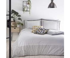 Appletree Dottie Bettwäsche-Set aus Perkal, Fadenzahl 180, 100% Baumwolle, weiß, Doppelbett