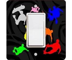 Rikki Knight farbigen Skaten auf Schwarz Psychedelic Single Wippe Licht Teller