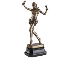 Design Toscano Dekofigur Tänzer mit geschwollenem Rock, 38 cm, bronzefarben