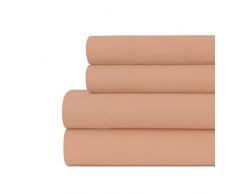 Briarwood Home 150 GSM gebürstetes Flanell Deep Pocket Bed Sheet Set, 100% WEICHE Türkische Baumwolle – gebürstetes Flanell Bettwäsche, Baumwolle, hautfarben, Queen