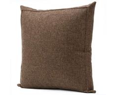 jepeak Leinen Jute Überwurf Kissen, Kissenbezug Home Deko Displayschutzfolie, Vierkant massiv handgefertigt Kissen Sham Kissenbezug mit Reißverschluss für Sofa, baumwolle, Dark Grey (with Light Grey Threads), 61 x 61 cm