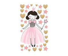 AIYANG Ayang Wandaufkleber für Mädchen, Herzen, Sterne, reflektierend, für Babyzimmer, Schlafzimmer, Nachttisch Princess