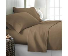 Ossam Linen Bettwäsche-Set für Queen & King Size, luxuriöse, weiche 600-TC ägyptische Baumwolle, Bettwäsche-Set Queen & King Size Matratze passt vollständig elastische tiefe Taschen (einfarbig, Farbe) Traditionell Queen Size