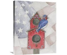 Global Galerie Elyse DeNeige Americana Vogelhaus V Leinwandbild, 55,9 x 71,1 cm