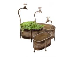 Your Hearts Delight Herz-Stil, oval, Tin Wasserhahn Nested Übertöpfe, Mehrfarbig, groß, 2 Stück