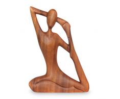NOVICA Brown Suar, 19,7 cm hoch 179257 cm Yoga Stretch Holz Skulptur