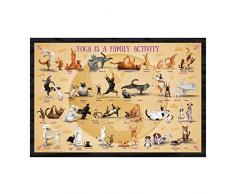 Eurographics Yoga is a Family Activity Wanddekoration, Bild 24 x 36, Größe: 25,5 x 37,5 x 1
