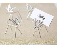 KIG Exclusives Serviettenring aus Metall, Rentier-Design, 4 Stück Photo Holder - Set of 4 Silber