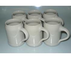 K.S. Bierkrug 0.5 L Bierkrug bayrisch glatt grau ohne Motiv 18 er Pack, Keramik, 9.5 x 9.5 x 12.5 cm, 3-Einheiten
