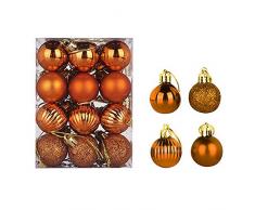 Unbekannt LW 24 Stück Weihnachtskugeln Ornamente Weihnachtsbäume Hochzeit Party Dekoration Fenster Verkleidungen Weihnachtsbaum Deko Ball 3cm Bronzefarbe