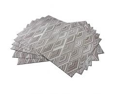 BeChen Tischsets, waschbar, leicht zu reinigen, gewebtes Vinyl, Tischsets für Esstisch, 4 Stück, Orange 6pcs Rhombus-Coffee