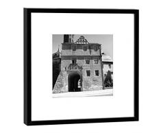 COGNOSCO Fotografie im Holzrahmen: Bastille Fotodruck-Format 27 x 27 cm-Rahmenfarbe Hochwertiges Wandbild, Geschenkidee oder Souvenir aus Weimar, Holz, Schwarz-Weiß, Rahmen