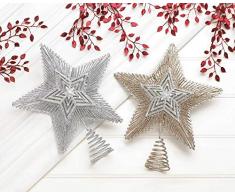 Unbekannt Christmas Collection 10018484 Christbaumspitze, Stern, goldfarben/silberfarben