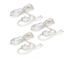 pajoma E14 Lampenfassung mit Schalter, 350 cm, weiß, 3er Pack