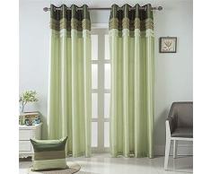 Gyrohome Verdunkelungsvorhänge aus Kunstseide, komplett gefüttert, wärmeisolierend, Rauschunterdrückung, kein Formaldehyd für Wohnzimmer, Schlafzimmer, 2 Paneele, 100 % Polyester, Green(super Blackout), 52W*84L*2