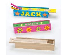 Baker Ross Bastelset - Stiftebox aus Holz für Schreibwaren - für Kinder zum Basteln und Bemalen - 4 Stück