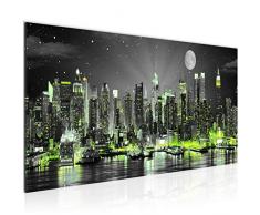 Bilder New York City Wandbild Vlies - Leinwand Bild XXL Format Wandbilder Wohnzimmer Wohnung Deko Kunstdrucke Grün 1 Teilig - MADE IN GERMANY - Fertig zum Aufhängen 605212a