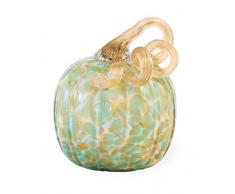 Boston International Dekofigur Kürbisfigur, Glas, 11,4 x 14 cm, Grün/goldfarben