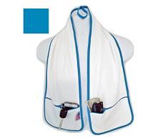 R J Hall Sporthandtuch – 2 Reißverschlusstaschen halten Gegenstände sicher während Sie trainieren, Workout, Yoga, Fitnesstraining im Fitnessstudio oder einem Spaziergang am Strand, 100 % Baumwolle, sehr weich und saugfähig, hellblau